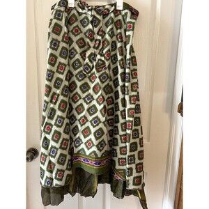 Junglee Billee Wrap Skirt Reversible Boho Indian Free Size Fits Most MidiNWT B55